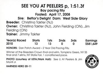 2011 Harness Heroes #20 See You At Peelers Back